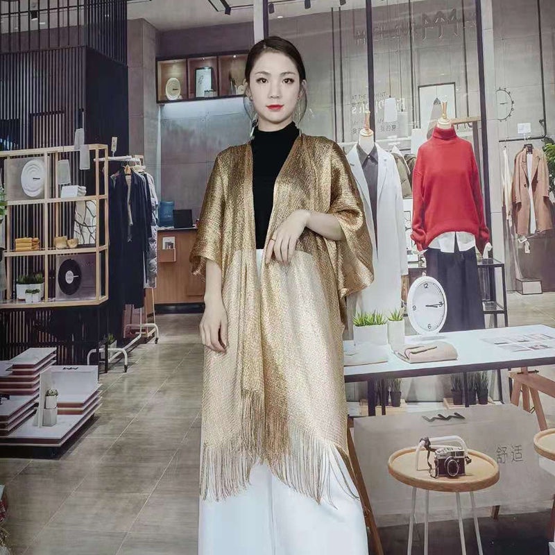 Áo Choàng Cardigan Dệt Kim Lụa Sáng Màu Plus Size Cho Nữ
