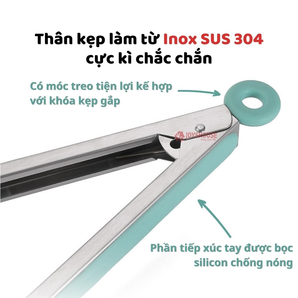 Kẹp gắp thức ăn silicon – Kẹp gắp đồ nóng cán inox JOYSHOUSE