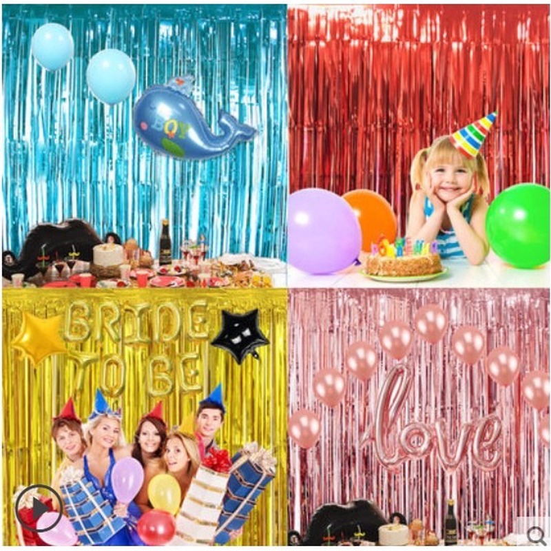 Rèm Tua Rua Kim Loại Trang Trí Tường Tiệc Sinh Nhật, Đám Cưới