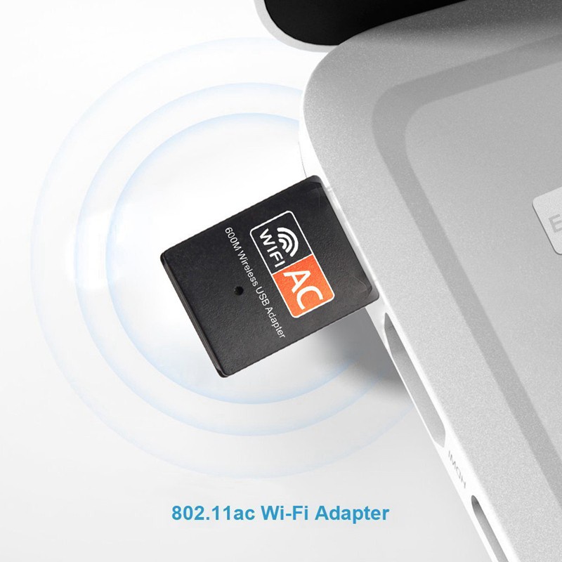 USB WiFi Adapter 2.4GHz 5GHz Dual Band 600Mbps Wireless Network Card