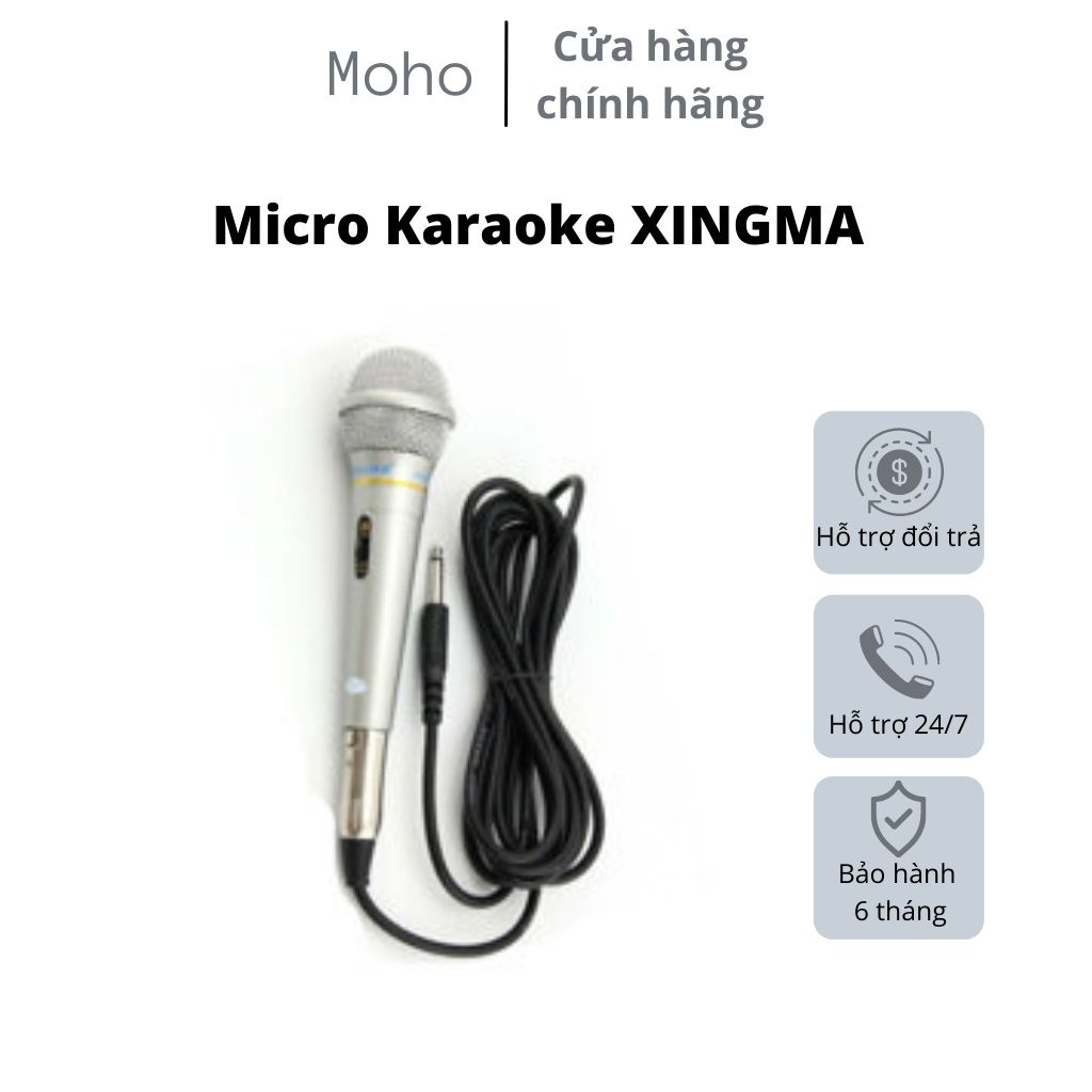 Micro Karaoke XINGMA AK-319 Có Dây Chất Lượng Cao Chống Hú, Chống Rè - Loại Bỏ Tạp Âm Tốt , Hát Cực Hay