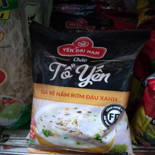 Cháo tổ yến gà xé nấm rơm đậu xanh