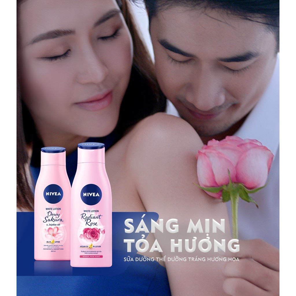 Sữa Dưỡng Thể Dưỡng Sáng Da Hương Hoa Anh Đào Nivea White Lotion Dewy Sakura