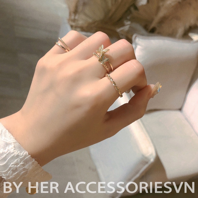 Nhẫn nhẫn nữ Butterfly phong cách Hàn Quốc Her Accessories N25