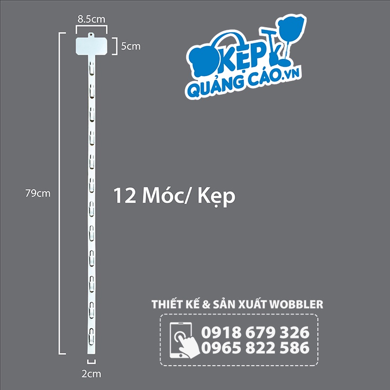 Dây hanger móc/kẹp, dây treo đa năng, hanger siêu thị - dây treo móc kẹp (KÈM MÓC TREO) - Dây 12 móc - Dây TT