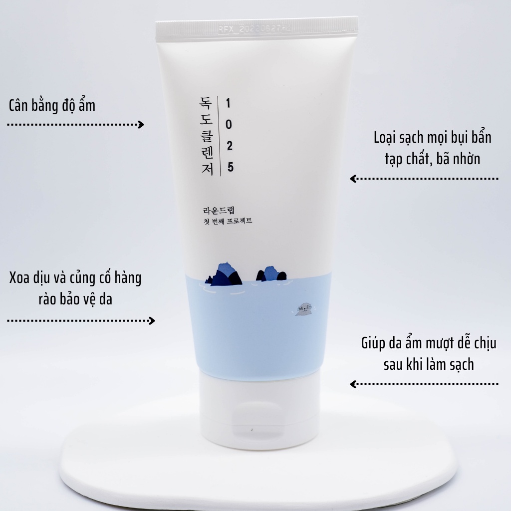 Sữa rửa mặt Round Lab 1025 Dokdo Cleanser tạo bọt làm sạch sâu - 150ml