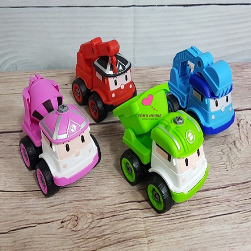 Bộ Lắp Ráp 4 Xe Công Trình Bằng Tua Vít Cho Bé