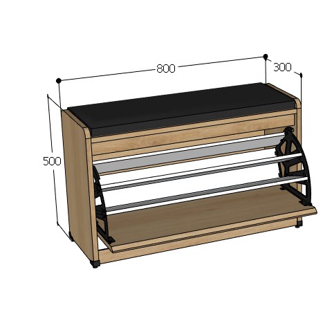 Tủ giày thông minh 1 tầng có nệm ngồi