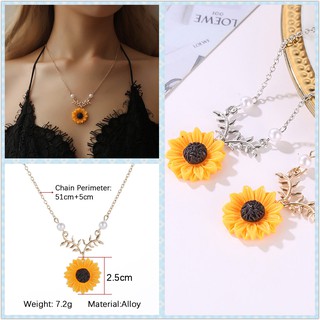 (MớI) Vòng cổ Mạ VàNg HồNg ĐíNh Đá HìNh Hoa HướNg Dương