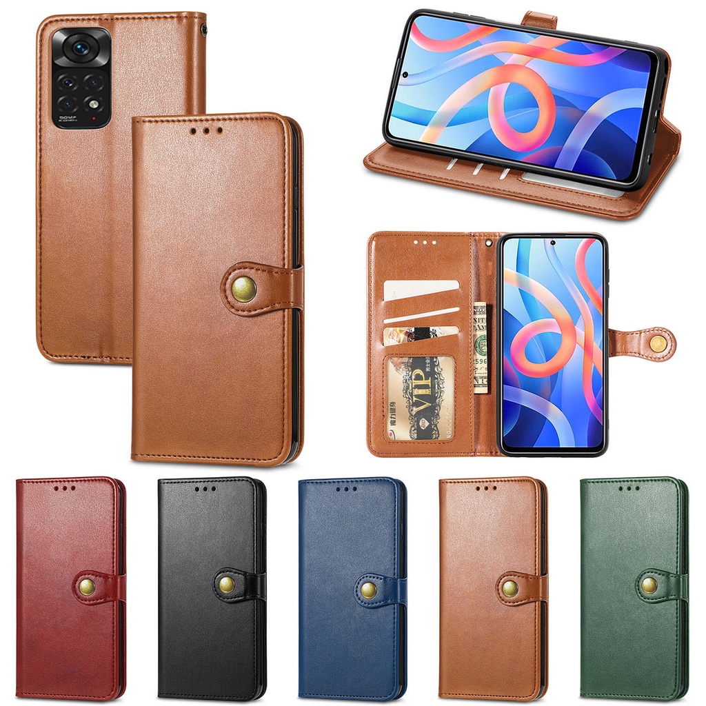 Xiaomi Redmi Note 11 s 11s Pro 11Pro + plus note11 note11Pro poco m4 m 4 Pro m4Pro 5G Phone case Flip Phone Casing Wallet stand Leather Case Retro classic Shockproof case