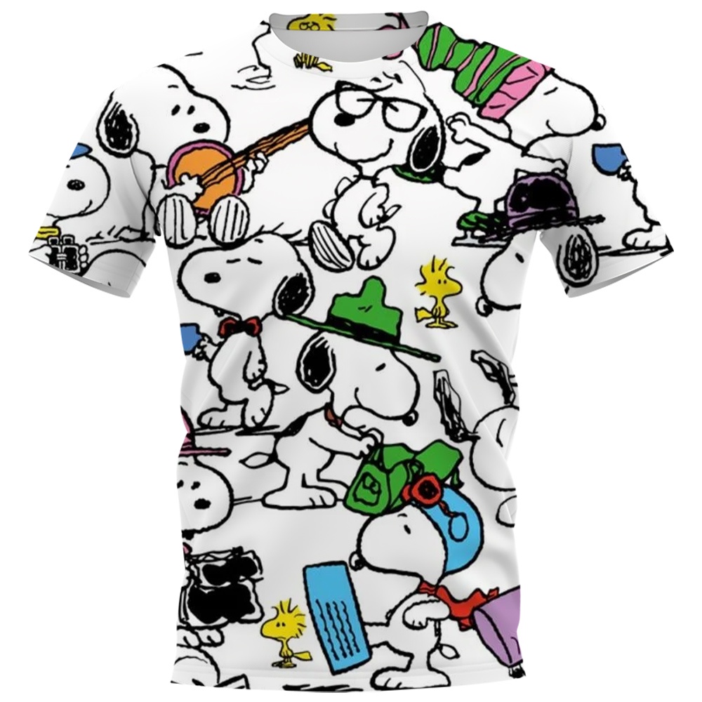 Áo thun tay ngắn in hình chú chó Snoopy hoạt hình 3D