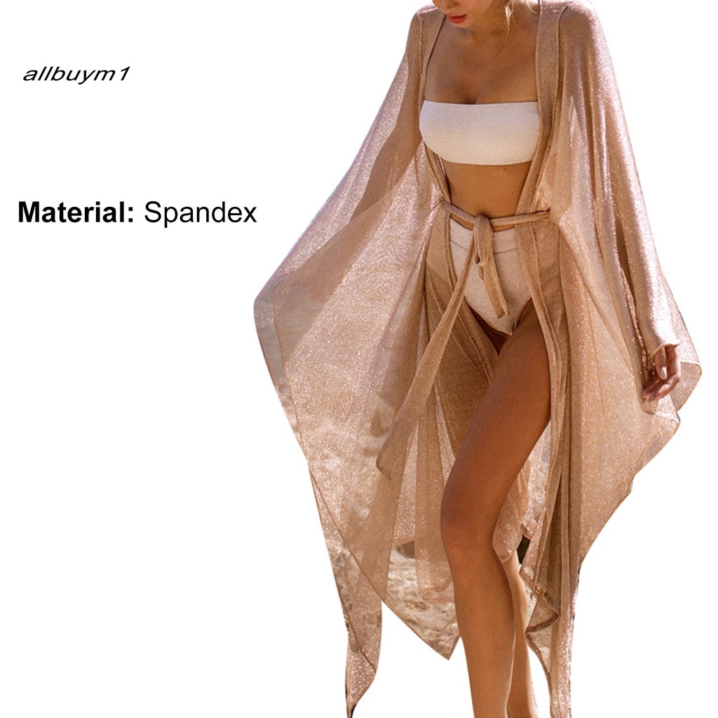 Áo khoác cardigan che bikini vải lưới sáng chiếu chống nắng dễ phối đi biển