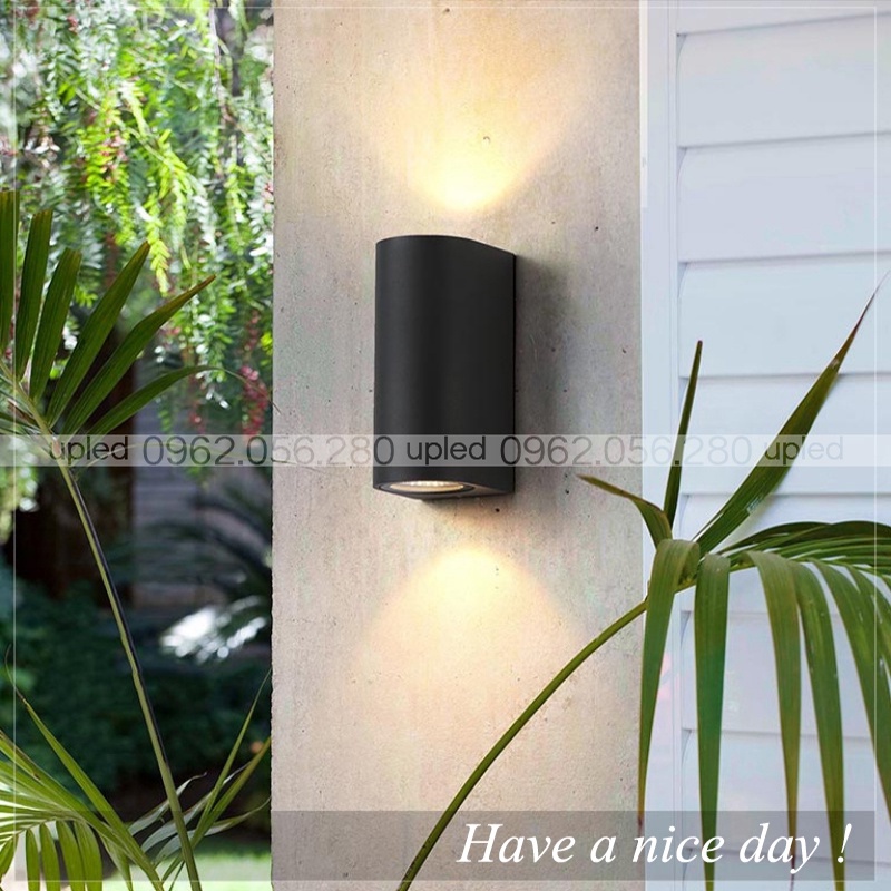 Đèn hắt tường 2 đầu ngoài trời hợp kim tĩnh điện Chống Nước hiện đại UPLED