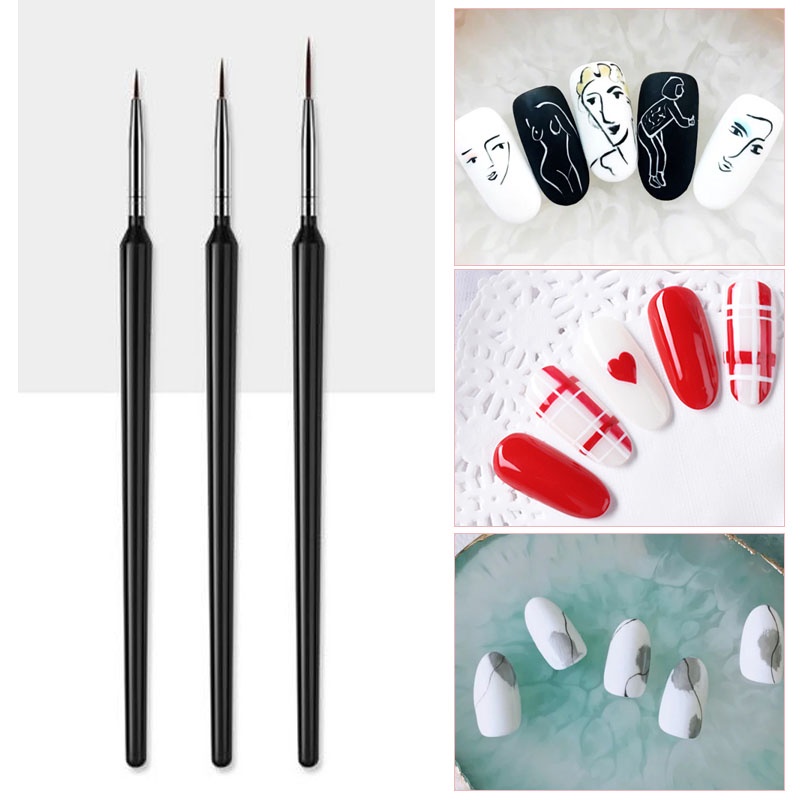 Set 3 Cọ Vẽ Trang Trí Móng Tay Nghệ Thuật