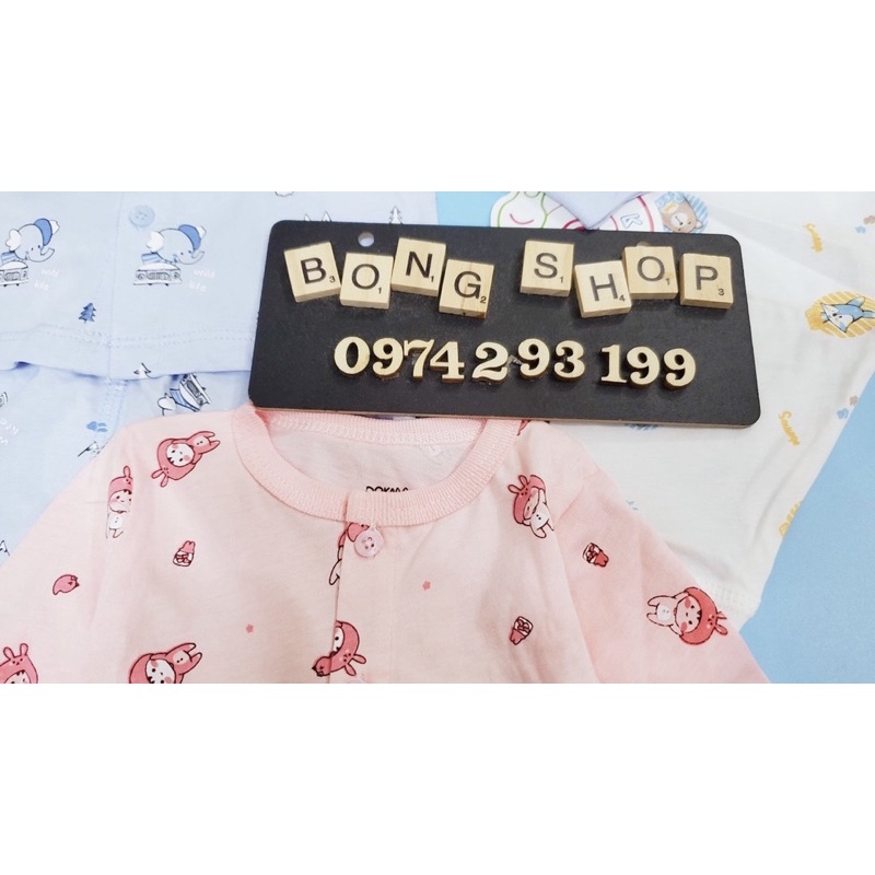 Bộ sơ sinh cài giữa cotton mỏng dokma bé trai/ bé gái 0-9 tháng