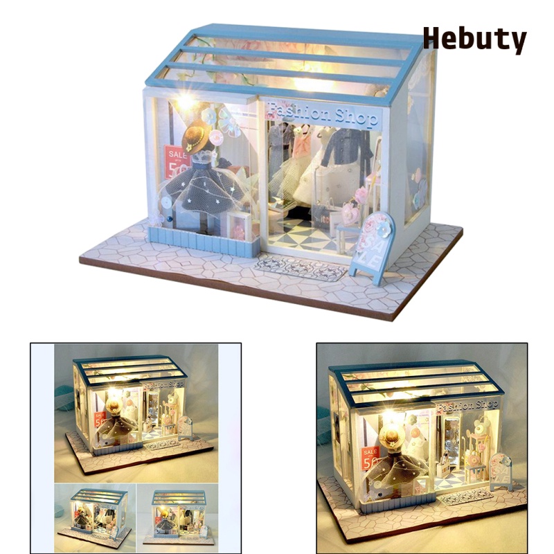 [Home & Living]3D DIY Wood Miniature Doll House Fashion Shop Furniture Gift beauty studio