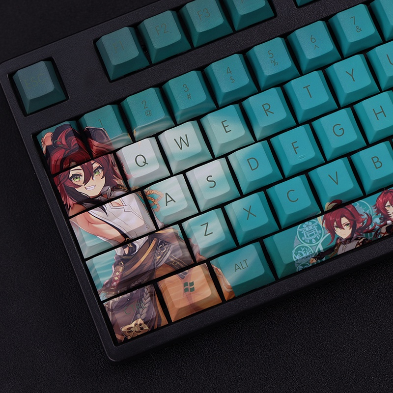 Keycaps chủ đề Genshin Impact keycaps Shikanoin Heizou keycaps Anime keycaps Cherry profile PBT Dye-thăng hoa bàn phím cơ học keycaps 108 phím