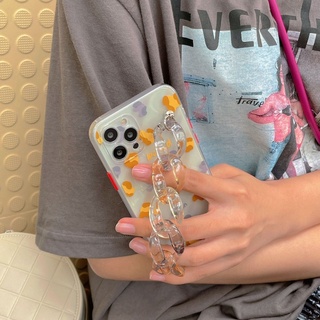 Ốp lưng iPhone họa tiết da báo dây cầm nhựa trong | candylab.official