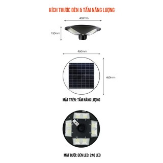 Đèn Đĩa Năng Lượng Mặt Trời 200W