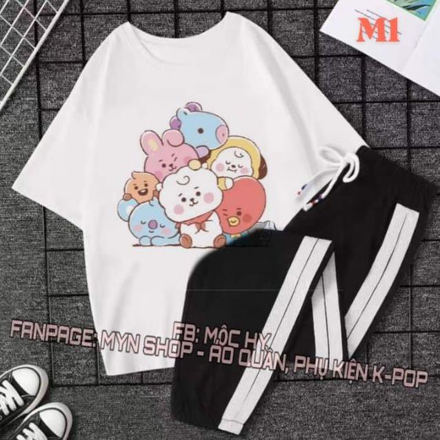 SALE- Set Áo Quần BTS, BT21 ( In Theo Yêu Cầu) - áo HOT