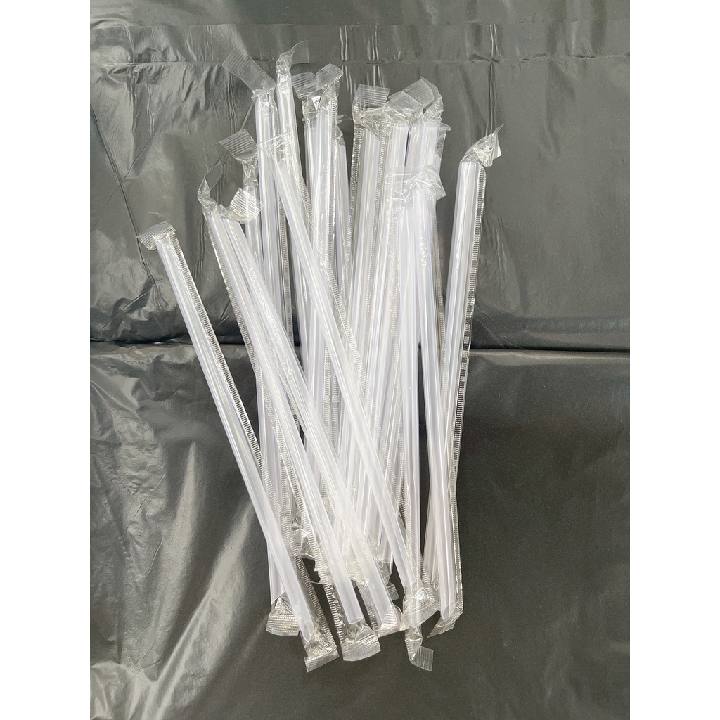Bịch ống hút nhựa trong đầu nhọn có màng bọc, Phi 6, Phi 8,Phi 12 - 500 gram