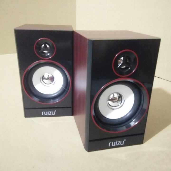 Loa Vi Tính RuiZu - Loa Gỗ Có Tem Chính Hãng