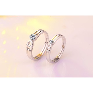 Nhẫn đôi Bạc Ý S925 - Đính đá