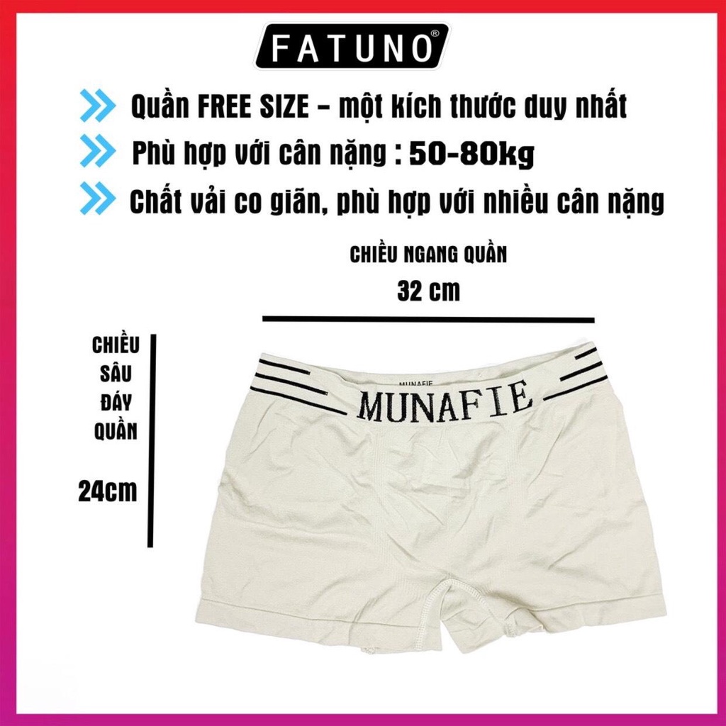 Quần lót boxer nam cotton MUNAFIE cao cấp co giãn kháng khuẩn