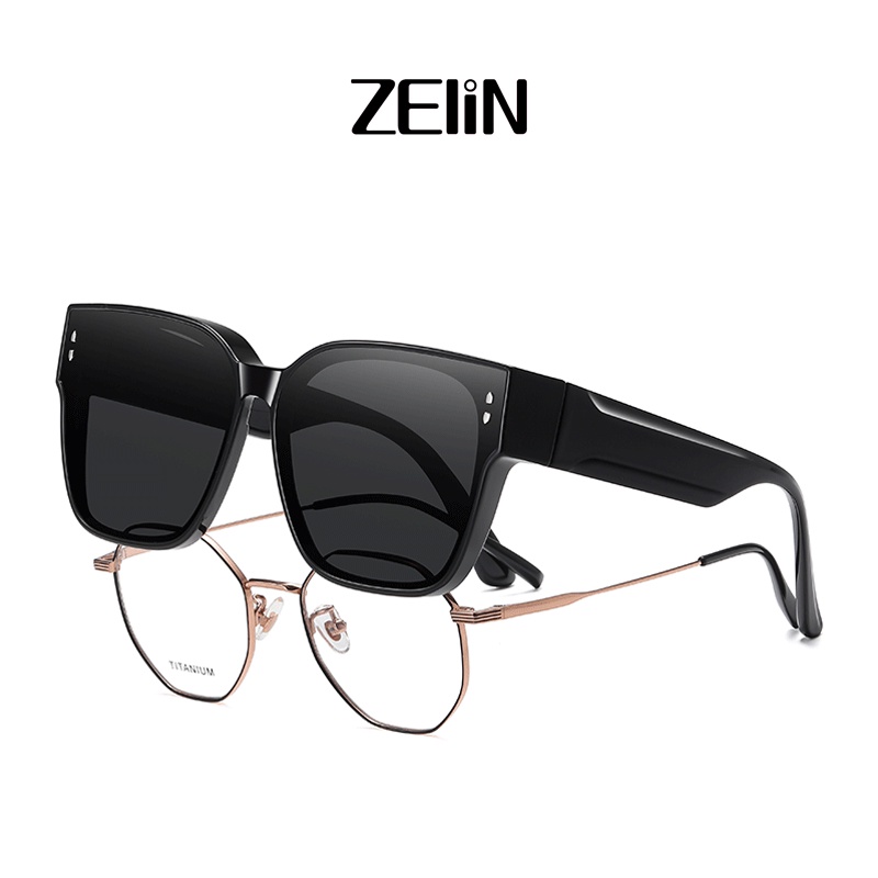 Kính Râm Phân Cực Zelin Tr7520 Độ Nét Cao Có Thể Đeo Chồng Kính Cận Thời Trang