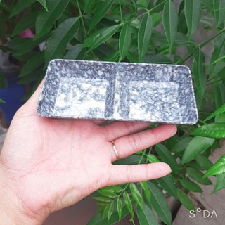 Chén chấm 2 ngăn màu vd đen melamine c 103 hàng cao cấp - sang trọng
