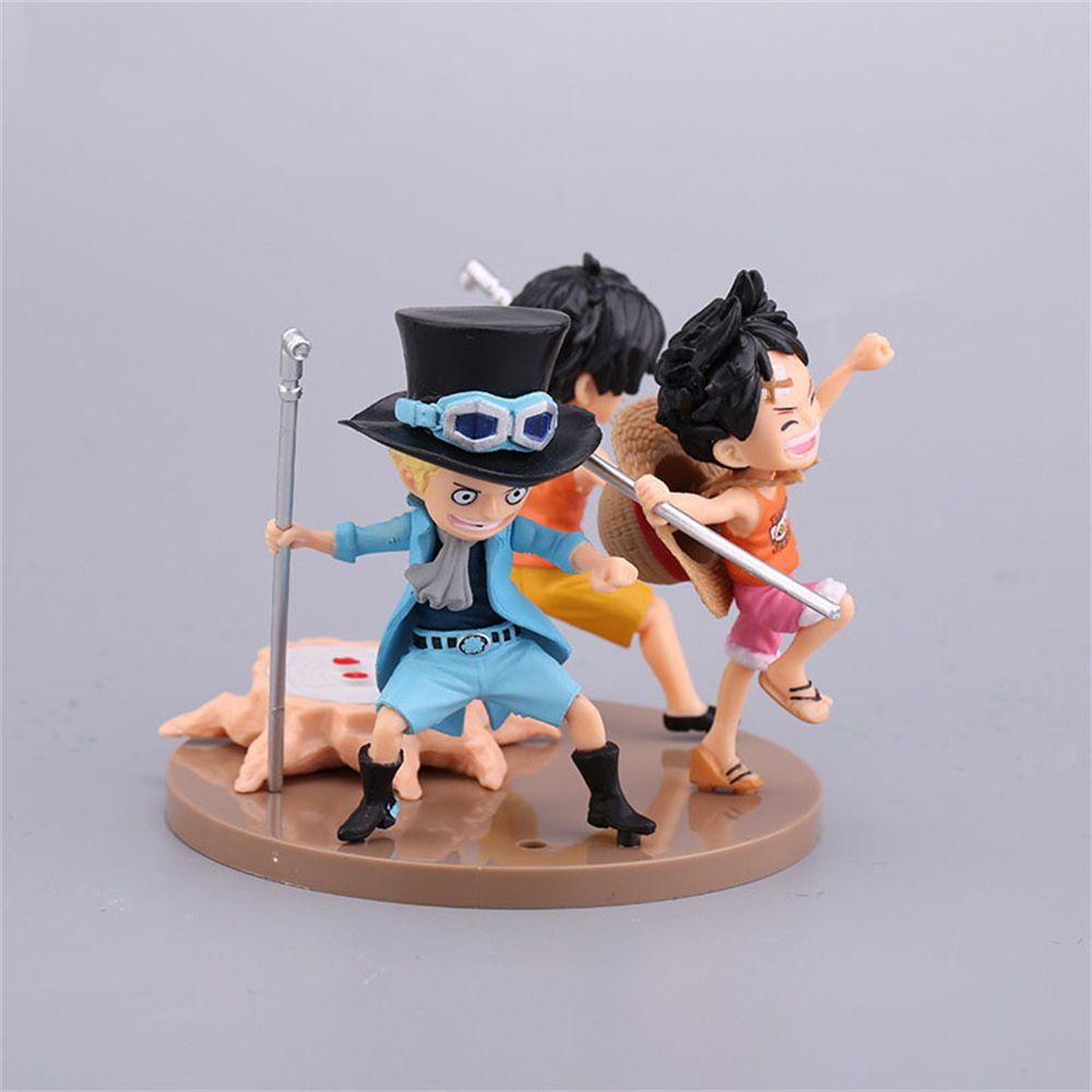 Đồ trang trí Nhân Vật Luffy Ace Sabo Mini Bằng PVC Trang Trí