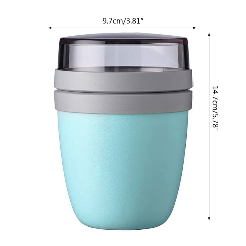 JOY 2 In 1 Creative Practical Lunch Cup Travel Portable Keeping Fresh Bowl Go Out Lunch Box Yogurt Nut Preservation Cup