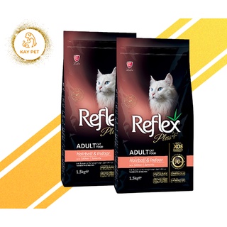 Hạt Reflex Plus Adult Hairball & Indoor cho mèo 1.5kg - Ngừa búi lông