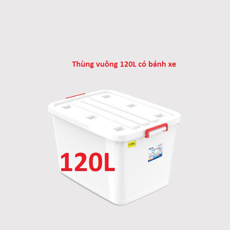 (Hà Nội) Thùng nhựa 120 Lít đựng đồ đa năng Duy Tân Trắng (Hàng Chính Hãng)