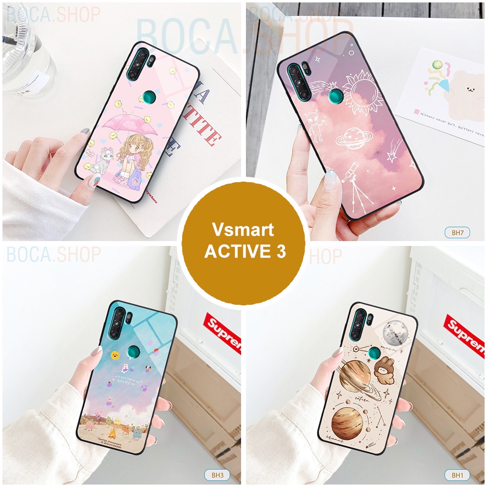 Ốp lưng Kính Vsmart Active 3 in 3D hình Hoạt Hình Boca