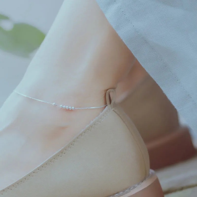 Lắc Chân Mạ Bạc 925 Hình Trái Tim Đơn Giản Phong Cách Hàn Quốc Mới 2020 Cho Nữ