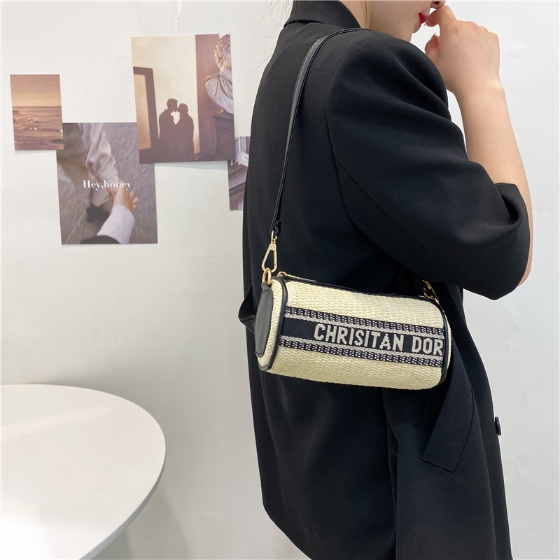 Túi Đeo Vai Đan Sợi Rơm Thời Trang Sành Điệu Cho Nữ