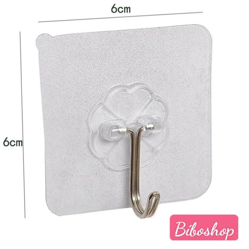 MÓC DÁN TƯỜNG TRONG SUỐT CHỊU LỰC TỐT (6×6 cm) | BigBuy360 - bigbuy360.vn