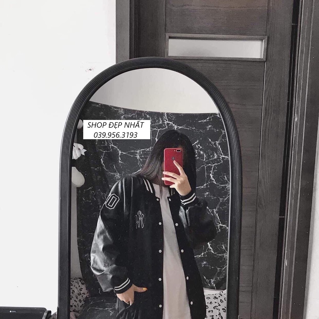 [Mã WASTMAY giảm 15% tối đa 30K đơn 150K] Áo khoác bomber nam nữ nỉ da cá phối tay da NY F20 | BigBuy360 - bigbuy360.vn