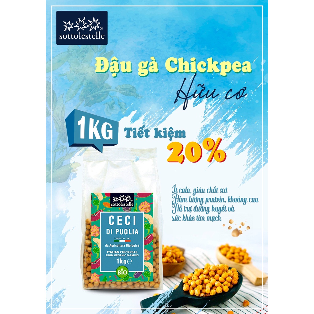 Đậu Gà Hữu Cơ Sottolestelle Organic Chickpea