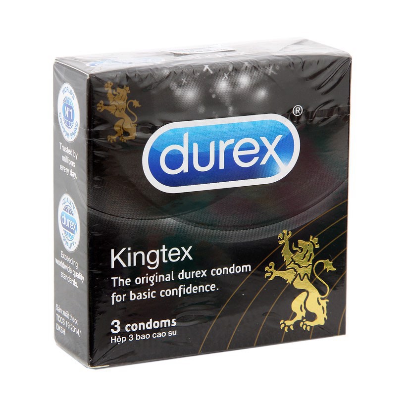 Bao cao su hộp 3 bao Durex Kingtex