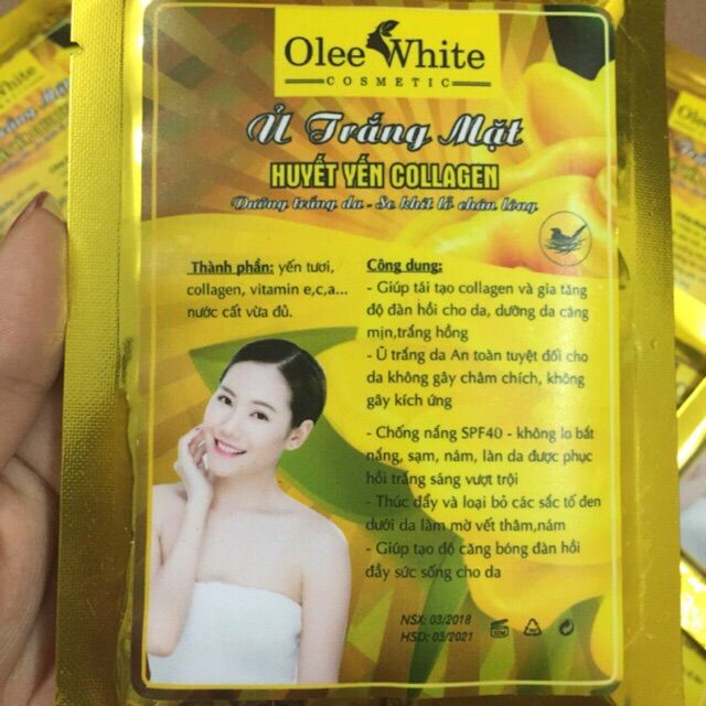 Ủ Trắng Mặt Olee White Huyết Yến Collagen