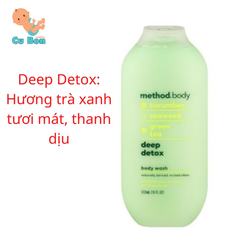 Sữa tắm nước hoa trắng trắng da Method Body Úc 535ml dưỡng ẩm tự nhiên mang lại cảm giác thoải mái khi sử dụng đủ loại