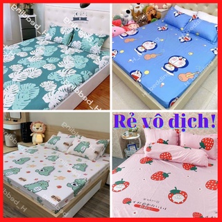Bộ ga giường 💖m6/m8💖 drap giường poly, ga trải giường nằm bọc chun họa tiết đáng yêu