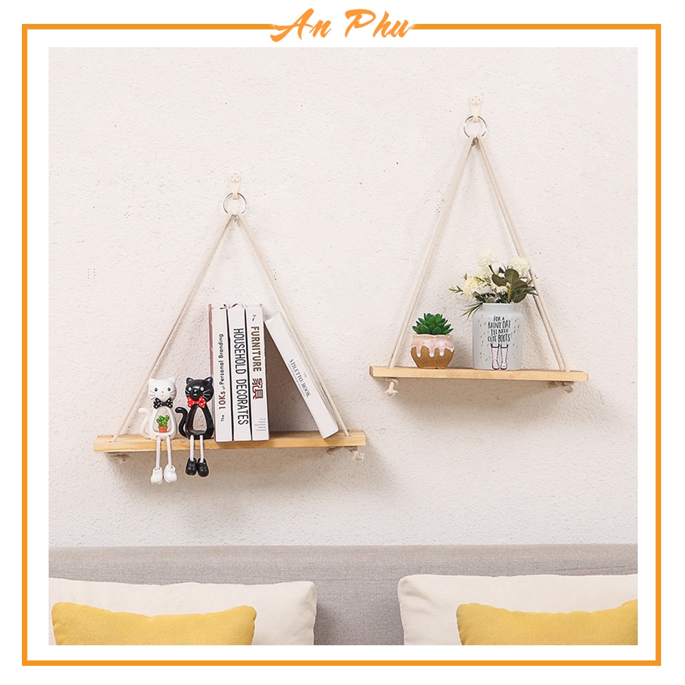Kệ Gỗ Thông Treo Tường An Phú Decor Tặng Kèm Dây
