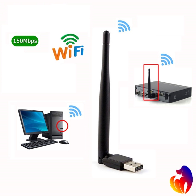 Blackhole Bộ thu wifi USB 2.4Ghz không dây cho DVB-T2/DVB-S2/ TV BOX/ Ăng ten WiFI/ mạng Network