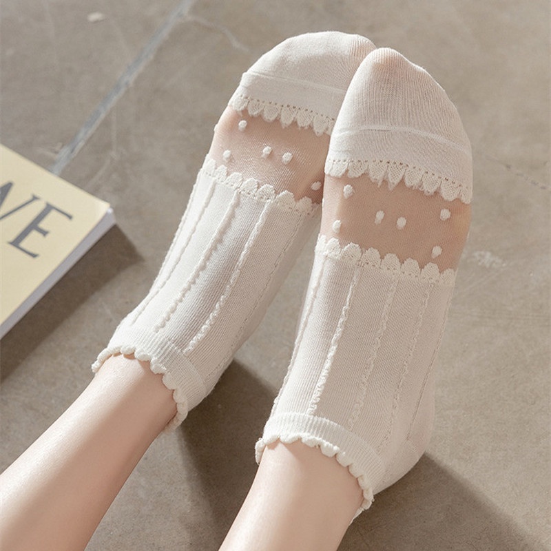 Set 5 Đôi Vớ Siêu Mỏng Thoáng Khí Thời Trang Mùa Hè Phong Cách Hàn Quốc