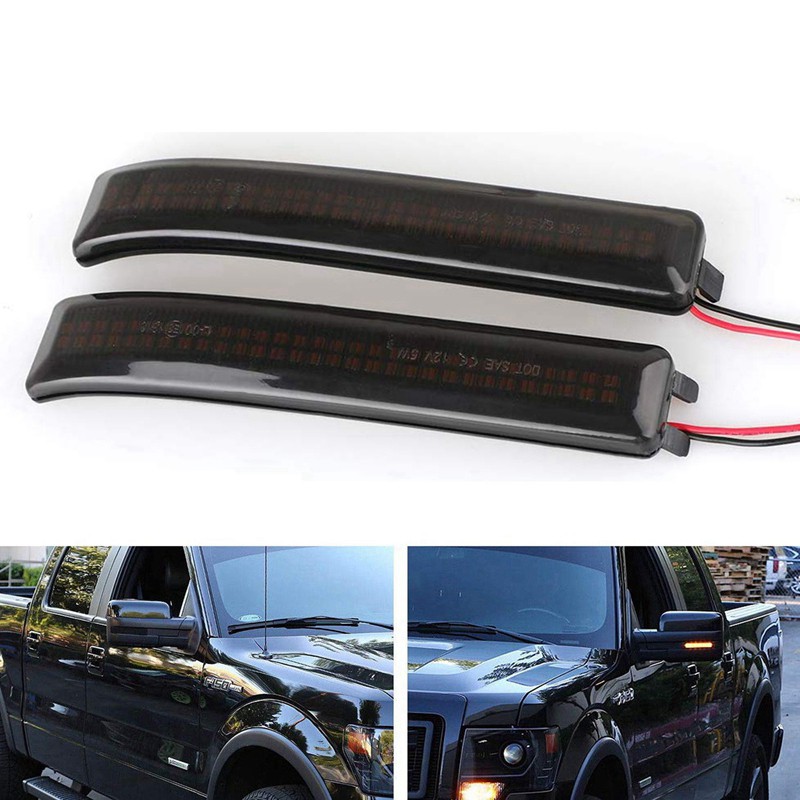 Bộ 2 đèn LED xi nhan hiệu ứng động hiệu ứng khói gắn kính chiếu hậu hai bên cho xe hơi Ford F150 SVT Raptor 2019-2014