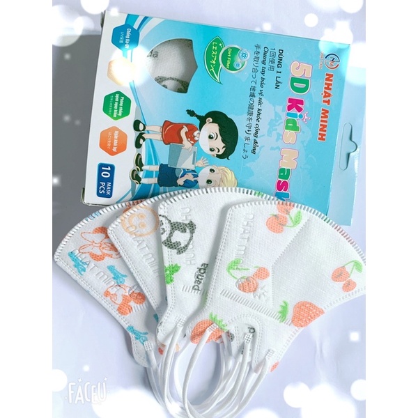 Khẩu trang Trẻ em 5D mask kid Nhật Minh Hộp 10 cái | WebRaoVat - webraovat.net.vn