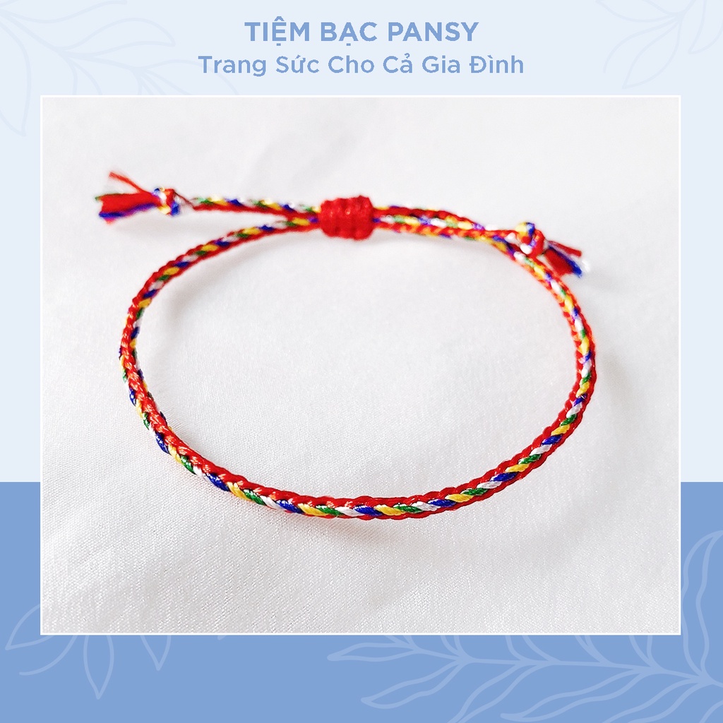 Vòng tay chỉ ngũ sắc PANSY bình an may mắn - Vòng tay handmade cho nam nữ và trẻ em